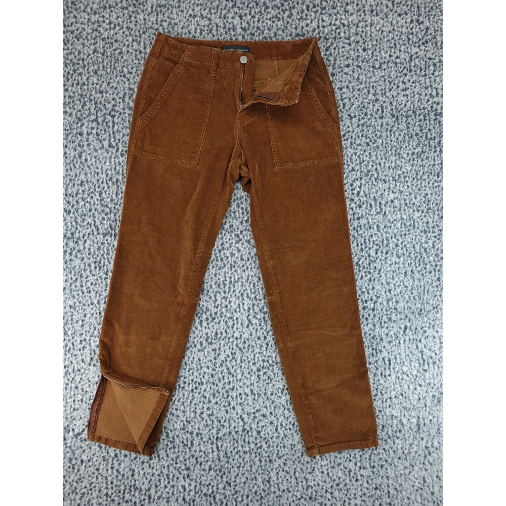 Sanctuary Utility Pants Womens 28 Brown Corduroy Ankle Zip Anthropologie
